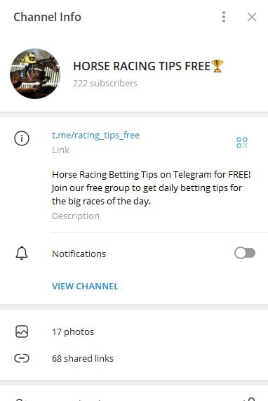 Horse racing Telegram tips