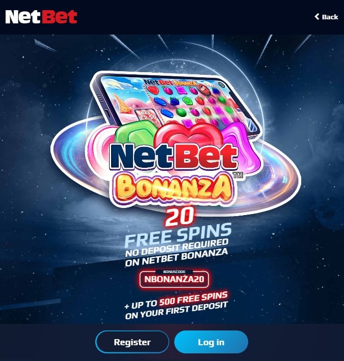 20 free spins no deposit NetBet casino