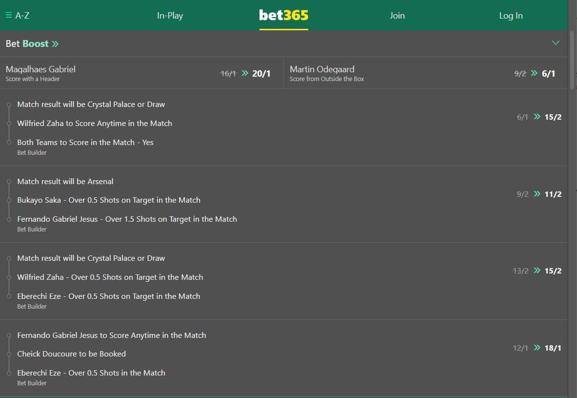bet365 Super Boost - What are today's bet boosts at bet365?
