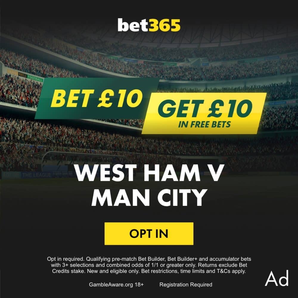 West Ham v Man City offer