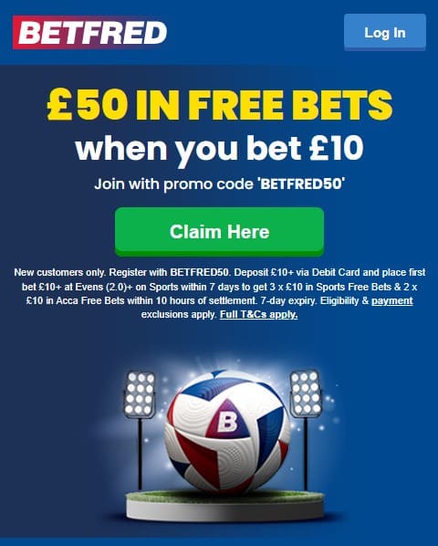 Betfred Sign up Offer 50 in Free Bets Welcome Bonus