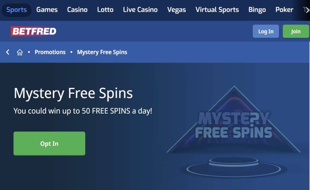 Betfred mystery Free Spins