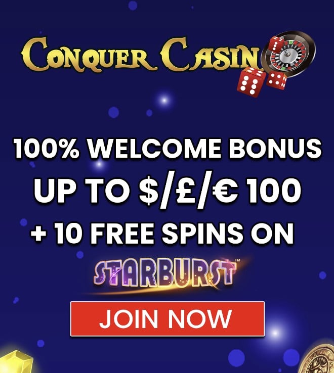 Conquer Casino sign up offer