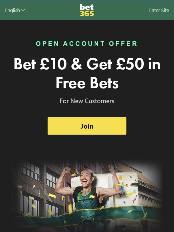 bet365 £50 sign-up offer